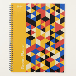 Retro Bauhaus Geometrische Gepersonaliseerde Plann Planner