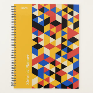 Retro Bauhaus Geometrische Gepersonaliseerde Plann Planner