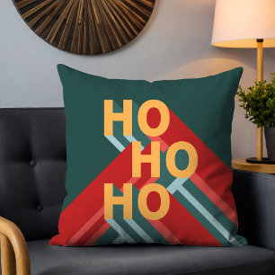 Retro Bauhaus Ho Ho Ho Mid Century Kerstmis Kussen