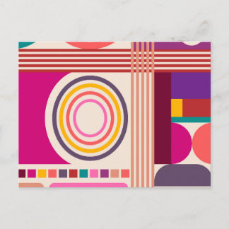Retro Bauhaus Modern Abstract patroon Briefkaart