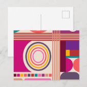 Retro Bauhaus Modern Abstract patroon Briefkaart (Voorkant / Achterkant)