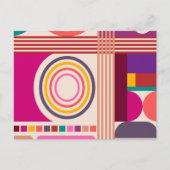 Retro Bauhaus Modern Abstract patroon Briefkaart (Voorkant)