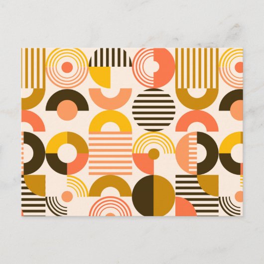 Retro Bauhaus Modern Art Circle Patroon Briefkaart (Voorkant)