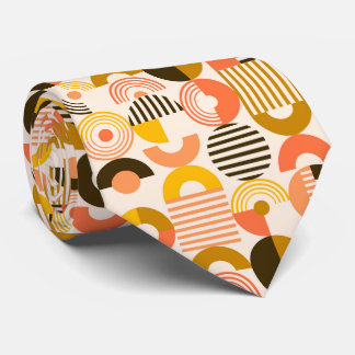 Retro Bauhaus Modern Art Circle Patroon Stropdas