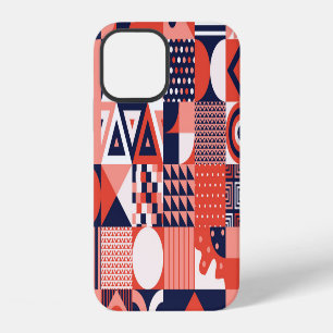 Retro Bauhaus ontwerp, kleurrijk geometrisch. iPhone 12 Hoesje