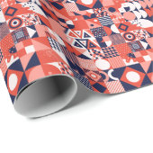 Retro Bauhaus ontwerp, kleurrijke geometrische. Cadeaupapier (Rol Hoek)