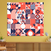 Retro Bauhaus ontwerp, kleurrijke geometrische. Canvas Afdruk (Insitu (Woonkamer))