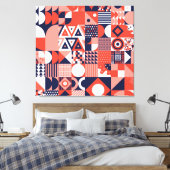 Retro Bauhaus ontwerp, kleurrijke geometrische. Canvas Afdruk (Insitu (Slaapkamer))