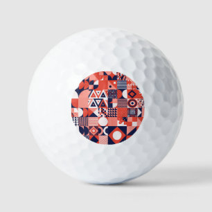 Retro Bauhaus ontwerp, kleurrijke geometrische. Golfballen