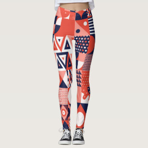 Retro Bauhaus ontwerp, kleurrijke geometrische. Leggings