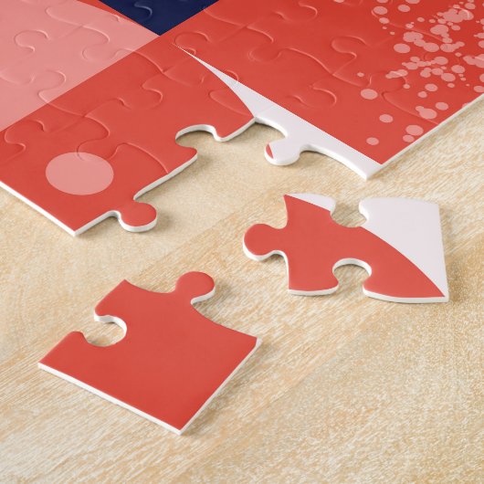 Retro Bauhaus ontwerp, kleurrijke geometrische. Legpuzzel (Zijkant)