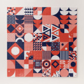 Retro Bauhaus ontwerp, kleurrijke geometrische. Legpuzzel (Horizontaal)