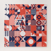 Retro Bauhaus ontwerp, kleurrijke geometrische. Legpuzzel (Verticaal)