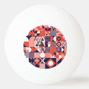 Retro Bauhaus ontwerp, kleurrijke geometrische. Pingpongbal