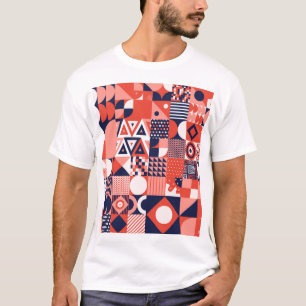 Retro Bauhaus ontwerp, kleurrijke geometrische. T-shirt