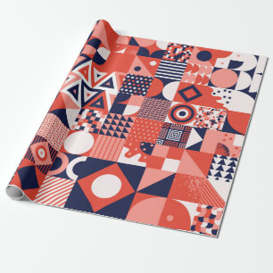  retro bauhaus ontwerp  naadloos cadeaupapier