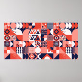  retro bauhaus ontwerp  naadloos poster (Voorkant)