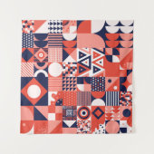  retro bauhaus ontwerp  naadloos wandkleed (Voorkant (horizontaal))