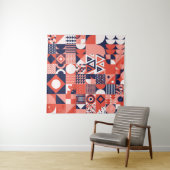  retro bauhaus ontwerp  naadloos wandkleed (In Situ (horizontaal))