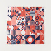  retro bauhaus ontwerp  naadloos wandkleed (Voorkant)