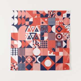  retro bauhaus ontwerp  naadloos wandkleed