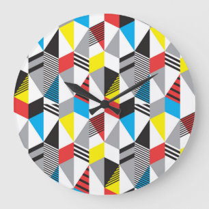 Retro Bauhaus Stijl: Naadloos Abstract Grote Klok
