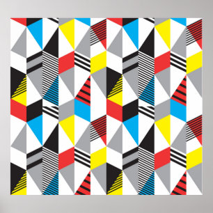 Retro Bauhaus Stijl: Naadloos Abstract Poster
