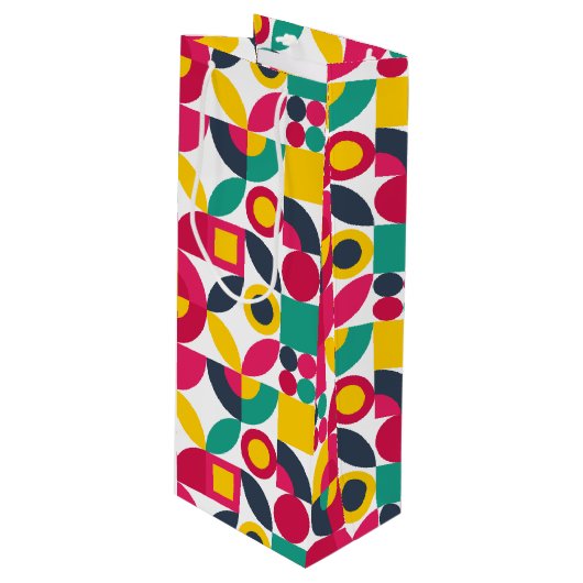 Retro Bauhaus Wijn Cadeautas (Voorkant Gekanteld)