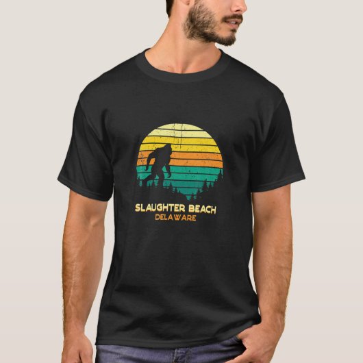 Retro Bayou Slaughter Beach Delaware Bigfoot Souve T-shirt (Voorkant)