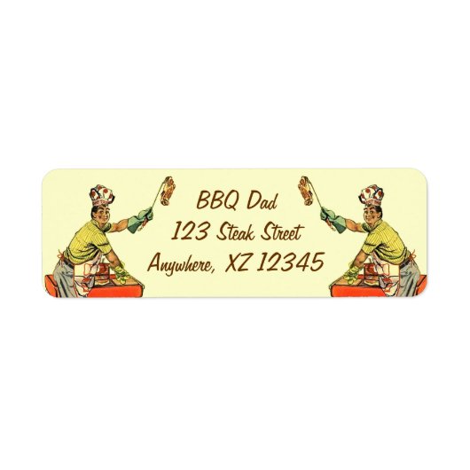 Retro BBQ Dad Etiket (Voorkant)