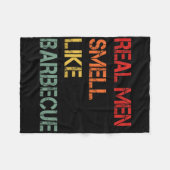 Retro Bbq Echte Mannen Ruiken Naar Barbecuerok Gra Fleece Deken (Voorkant (Horizontaal))
