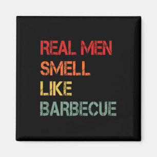 Retro Bbq Echte Mannen Ruiken Naar Barbecuerok Gra Magneet