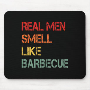 Retro Bbq Echte Mannen Ruiken Naar Barbecuerok Gra Muismat