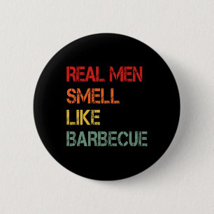 Retro Bbq Echte Mannen Ruiken Naar Barbecuerok Gra Ronde Button 5,7 Cm