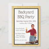 Retro BBQ-feest uitnodiging (Voorkant)