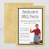 Retro BBQ-feest uitnodiging (Voorkant / Achterkant)