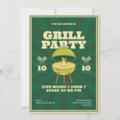 Retro BBQ Grill Uitnodiging (Voorkant)