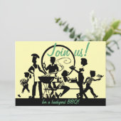 Retro BBQ-uitnodigingen - 50 Barbecue-uitnodiginge Kaart (Staand voorkant)