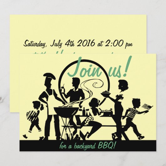 Retro BBQ-uitnodigingen - 50 Barbecue-uitnodiginge Kaart (Voorkant / Achterkant)