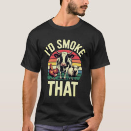 Retro BBQ-vleesroker die ik zou roken T-shirt