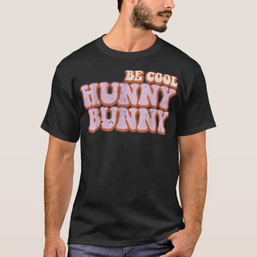 Retro be Cool Hunny Bunny Happy Paast Gift T-shirt (Voorkant)