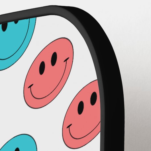 Retro Be Happy Face Pickleball Rainbow Verjaardag Pickleball Paddle (Links Detail)