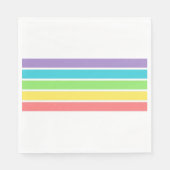 Retro Be Happy Face Pickleball Rainbow Verjaardag Servet (Voorkant)