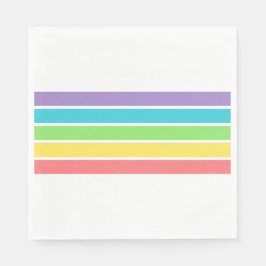 Retro Be Happy Face Pickleball Rainbow Verjaardag Servet