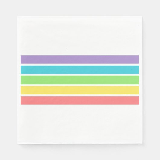 Retro Be Happy Face Pickleball Rainbow Verjaardag Servet (Voorkant)