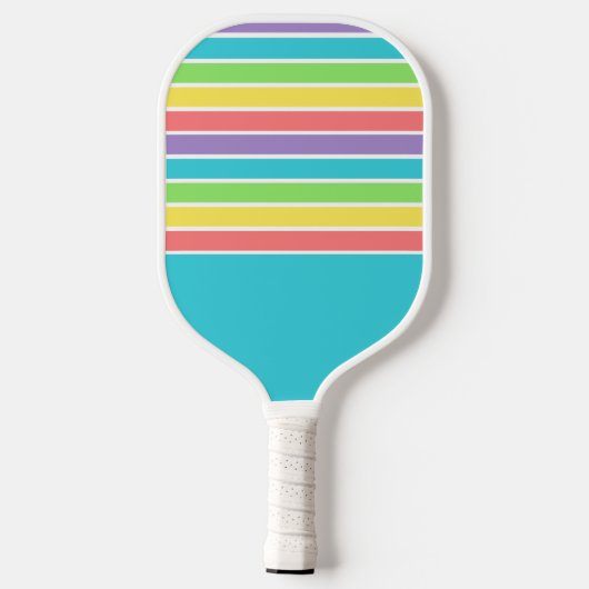 Retro Be Happy Pickleball Rainbow Verjaardag Pickleball Paddle (Achterkant)