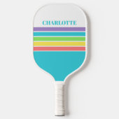 Retro Be Happy Pickleball Rainbow Verjaardag Pickleball Paddle (Voorkant)
