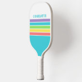 Retro Be Happy Pickleball Rainbow Verjaardag Pickleball Paddle (Links)