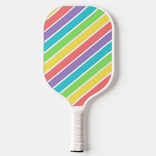 Retro Be Happy Pickleball Rainbow Verjaardag Pickleball Paddle (Achterkant)