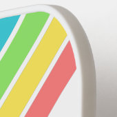 Retro Be Happy Pickleball Rainbow Verjaardag Pickleball Paddle (Links Detail)